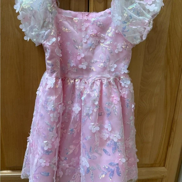 Rare Editions Pink Floral Dress - Picture 1 of 3